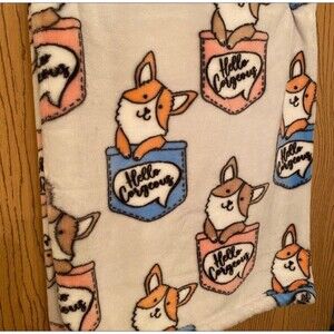 Happy Tails “Hello Corgeous” Corgi Oversized Fleece Throw Blanket